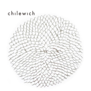 【Chilewich】大麗花 Dahlia 36×39CM圓餐墊 (銀)