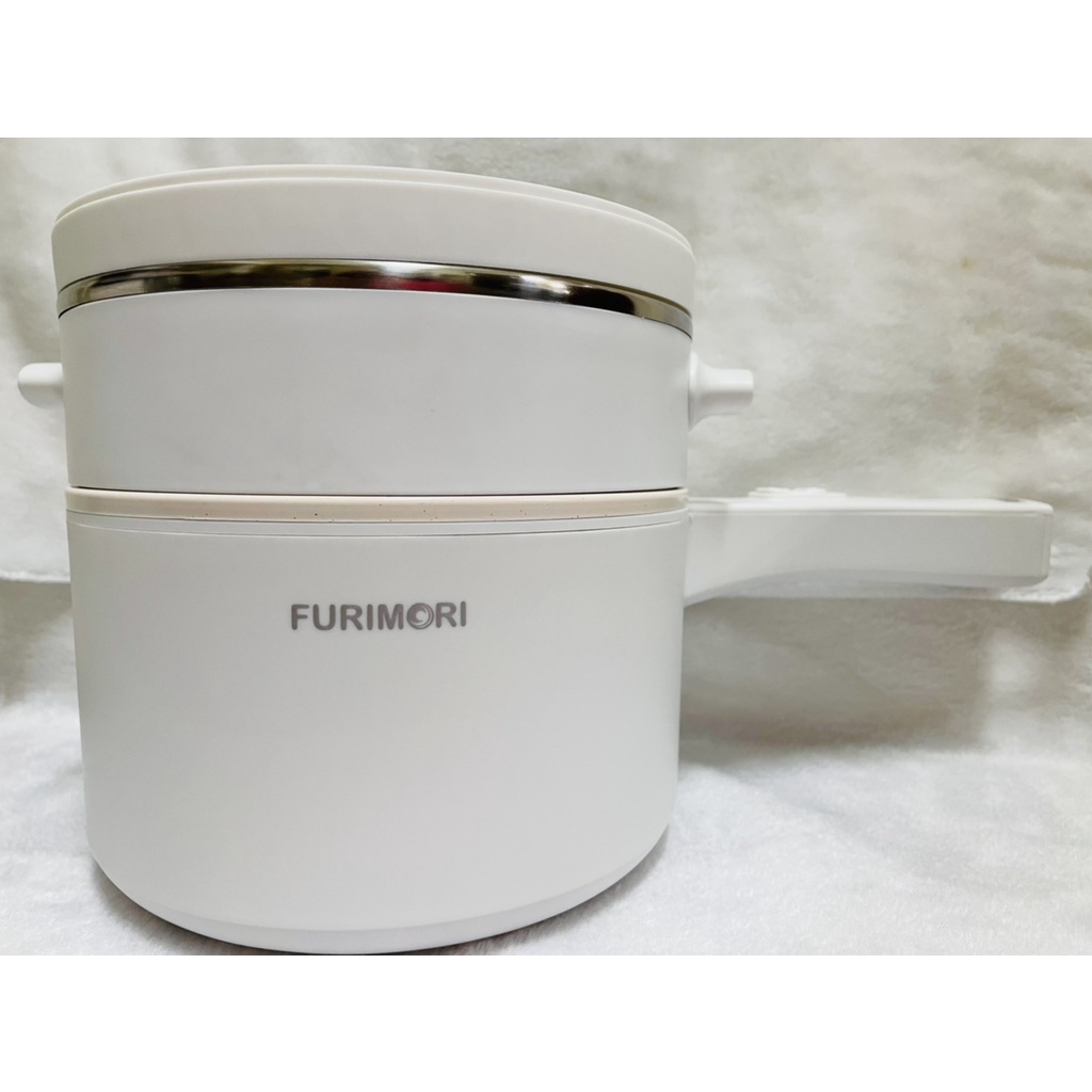 (免運)FURIMORI富力森 陶瓷釉不沾內膽2L多功能快煮鍋FU-EH217W(附萬用蒸籠)