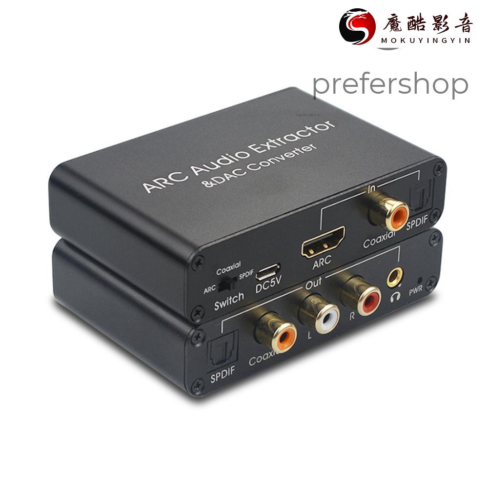 【熱銷】P&amp;S HDMI ARC音頻回傳器DAC音頻適配器光纖同軸3.5耳機轉換器AY80魔酷影音商行