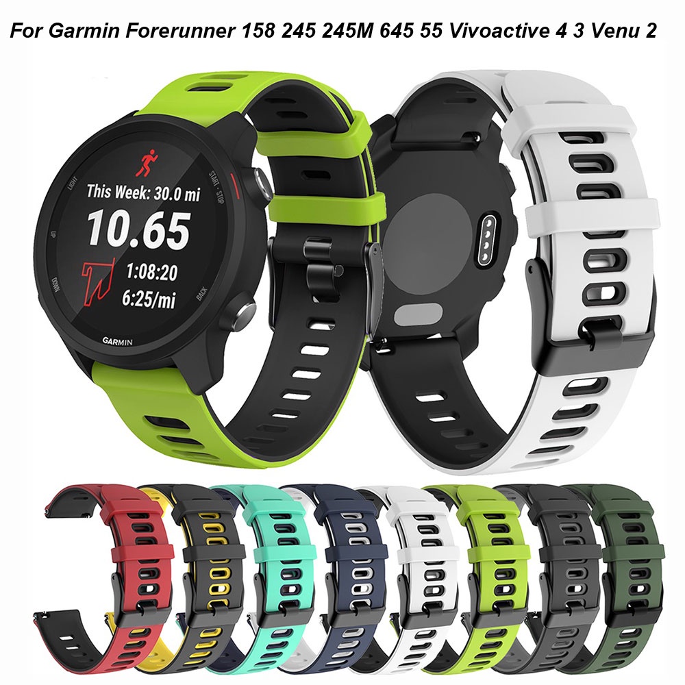 適用於 Garmin Venu 2 錶帶腕帶適用於 Garmin Forerunner 158 245 245M 645
