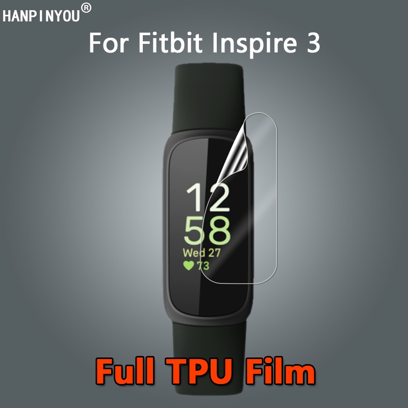 適用於 Fitbit Inspire 3 SmartWatch 超薄透明軟 TPU 膜屏幕保護膜 - 不鋼化玻璃