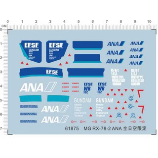 MG 1/100 & 1/48 RX-78-2 & 00 raiser 00r ANA 全日空飛機限定 水貼紙定做訂做