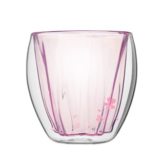 【好玻GOODGLAS】 櫻花雙層杯《WUZ屋子》玻璃水杯 耐熱 台灣製 粉色 不流汗
