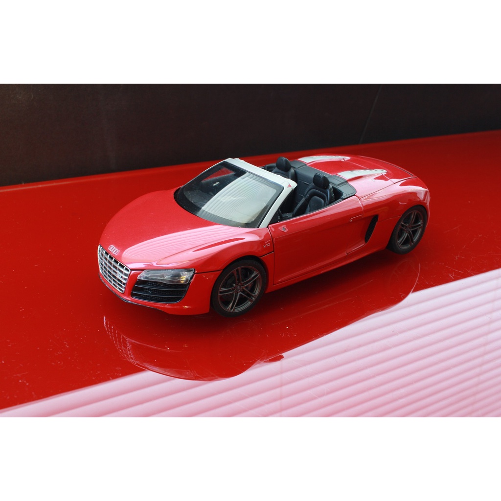 KYOSHO 1:18 奧迪 AUDI R8 V10 Spyder 紅色敞篷跑車