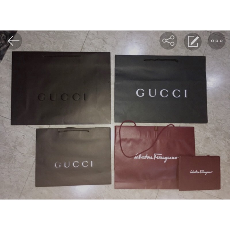 Gucci ferragamo 紙袋 專櫃紙袋