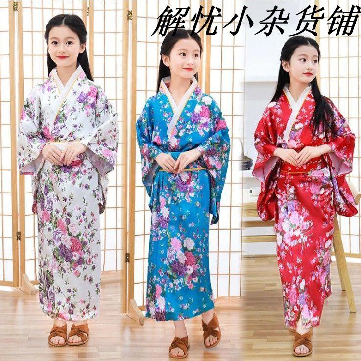 全館399免運 日式和服女童正裝傳統櫻花振袖cos演出浴衣小學生集體舞臺表演服 蝦皮購物