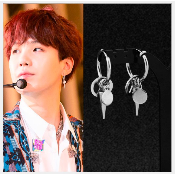 東大~現貨~J56  閔玧其SUGA同款反戰標誌耳環耳 男女潮人個性耳墜耳飾  717