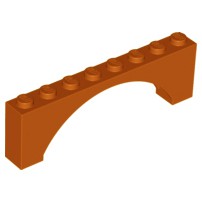 Lego 樂高 深橘色 拱形 拱門磚 Brick Arch 1x8x2 4666360 10224 3308 16577