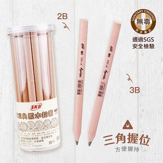 台灣品牌 SKB IP-1003 大三角原木鉛筆 2B 3B單支