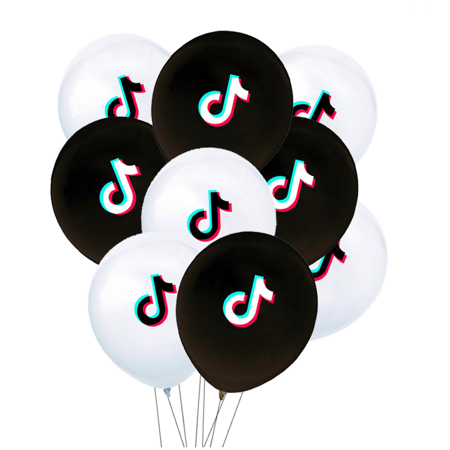 熱銷爆款最新熱賣特惠品抖音主題派對裝飾氣球套裝tik Tok音符12英寸乳膠氣球 蝦皮購物