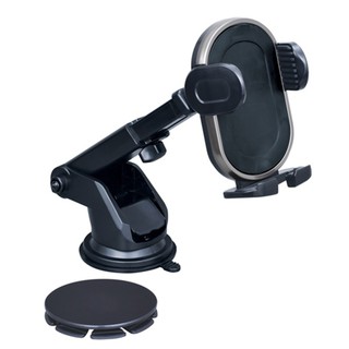 日本SEIWA 彈簧夾緊式 支架可伸縮長度 吸盤式智慧型手機架 附黏貼圓盤 WA66