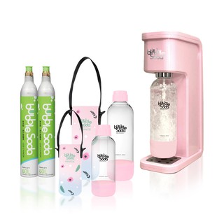 【團購】法國BubbleSoda 全自動氣泡水機超值組-花漾粉/藍/白 三色任選