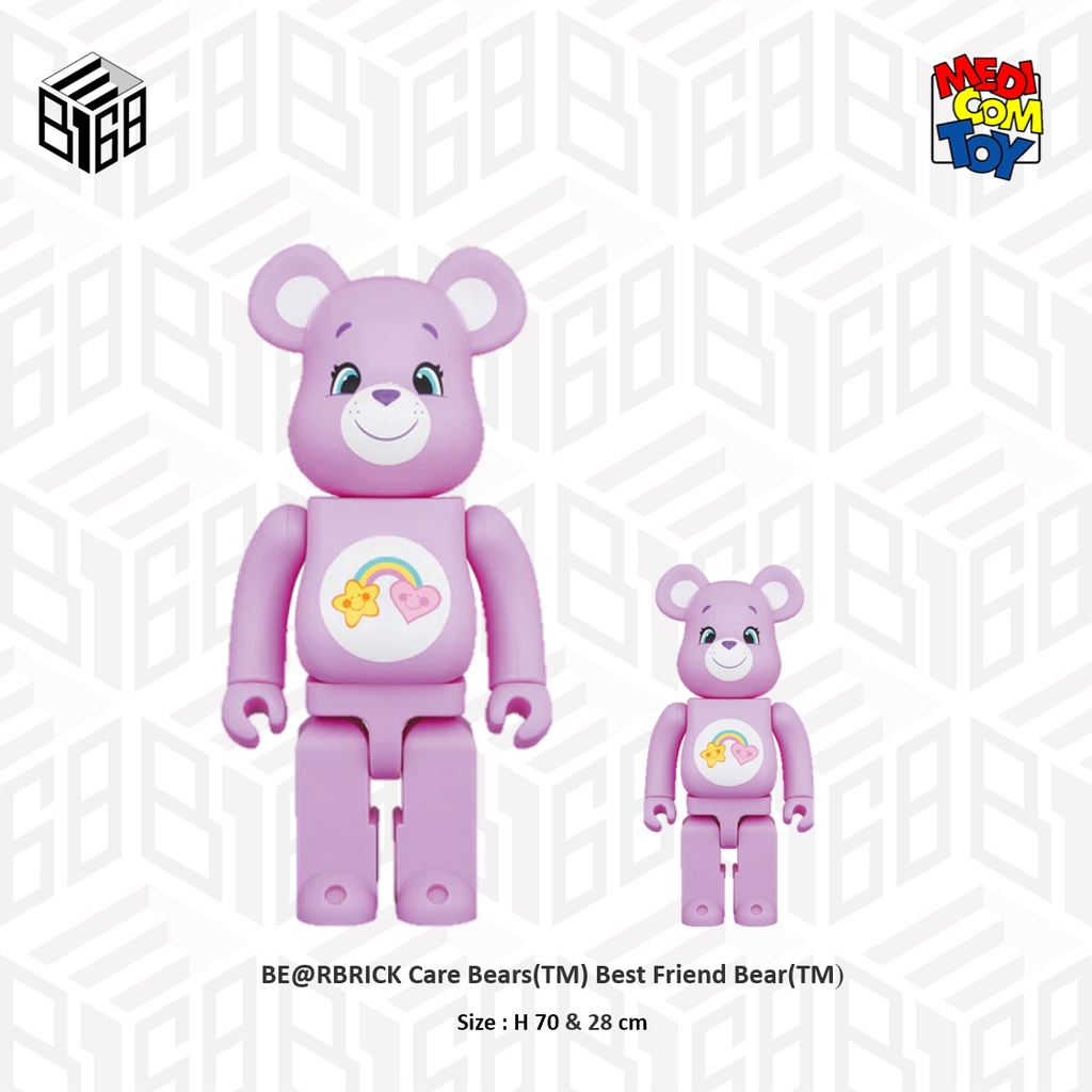 [B168預購] BE@RBRICK Care Bears(TM) 1000 &amp; 400 % 彩虹熊 最好朋友熊 (紫)