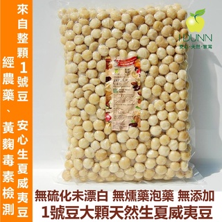 【生】100%天然新鮮生夏威夷豆1號/0號豆任選 澳洲 /南非栽培2KG平袋裝 整顆，黃麴毒素檢測無新增未硫化IDUNN