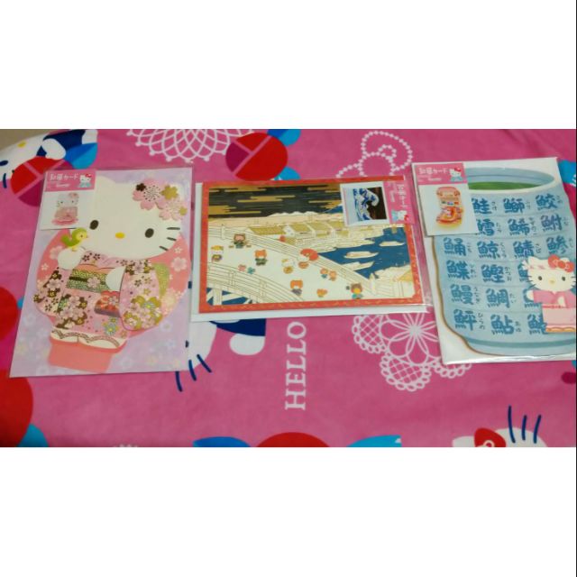 kitty卡片,kitty可愛卡片,kitty神柰川衝浪,kitty浮世繪,kitty壽司,kitty立體卡片