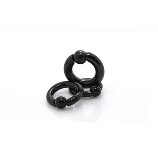 316L 醫療用鈦鋼 黑色BCR卡球擴耳環 2mm - 10mm 無過敏材質 彈簧卡球/擴耳器 HACKEN07