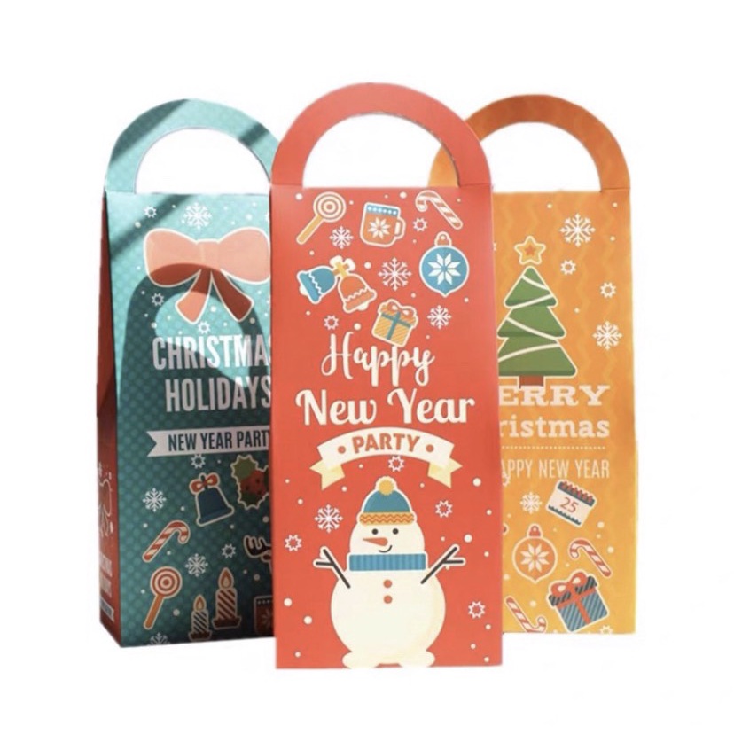 兔寶  聖誕節手提式包裝盒 新年伴手禮盒 巧克力小禮物盒 牛軋糖盒 鳳梨酥薑餅丁巧克力小禮物盒