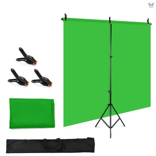Andoer 專業攝影背景布套裝含1.5x2m綠色背景布1.5x2m燈架3個魚嘴夾【TOMO】