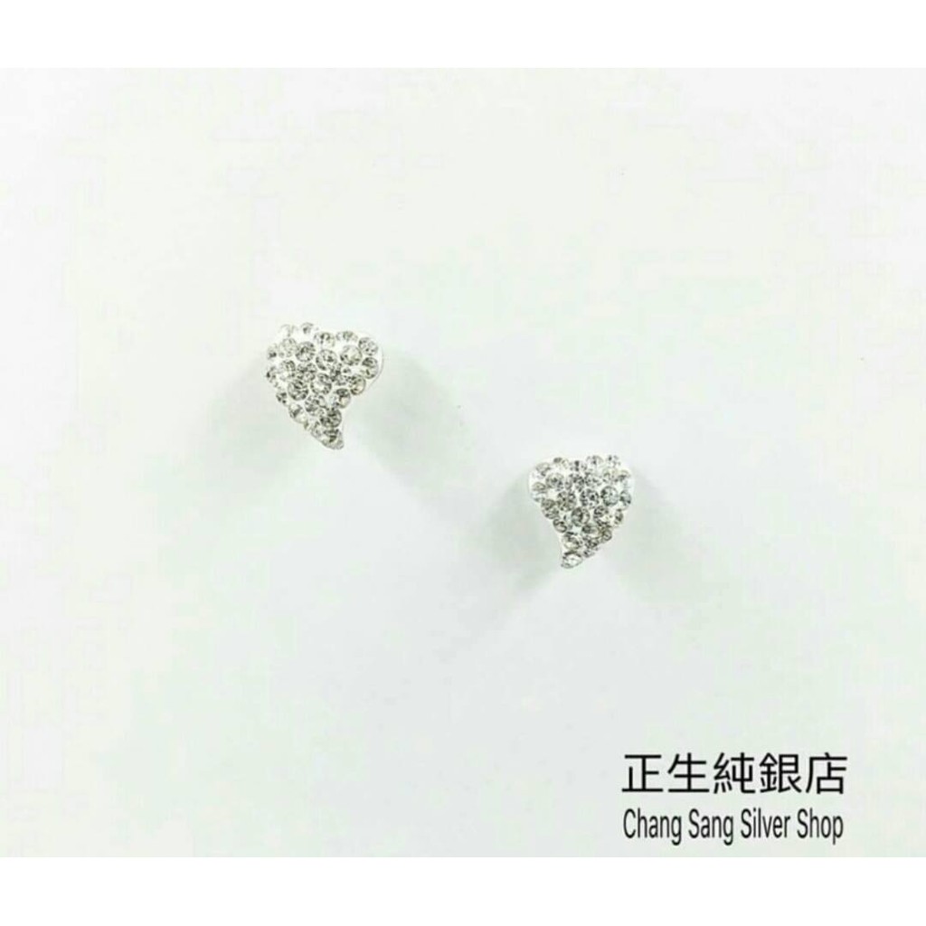 現貨 香港正生銀飾代購 滿鑽葉形耳環