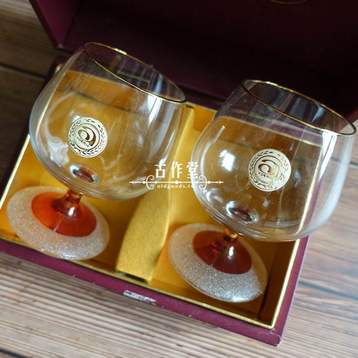 【古作堂】古董日本石塚硝子玻璃對杯 Aderia Japan s6051