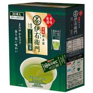 現貨-日本京都福壽園最新款伊右衛門香味嚴選無糖抹茶綠茶粉-沖冷熱水即可飲用 1盒30pcs