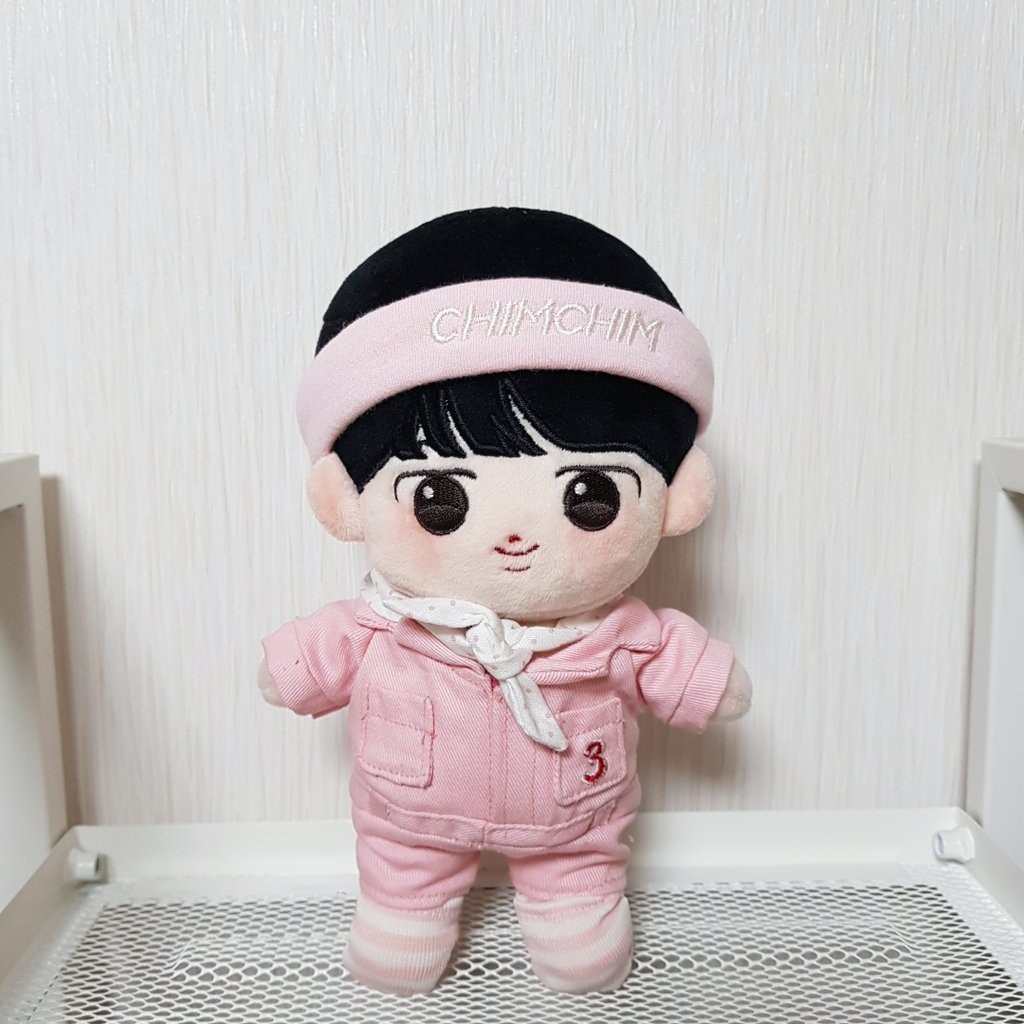 全新 棉花娃 智旻兒子 智旻娃 Baby G 防彈娃娃 防彈娃 黑旻 黑髮智旻 防彈 20cm娃 粉紅工裝 娃衣 收藏
