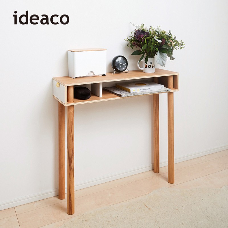 【日本IDEACO】解構木板玄關桌(白)