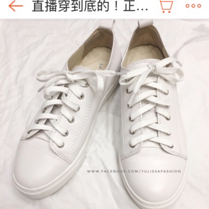 全新轉賣 Yulissa fashion 24/24.5全真皮 正韓 小白鞋for lanwei425 客人