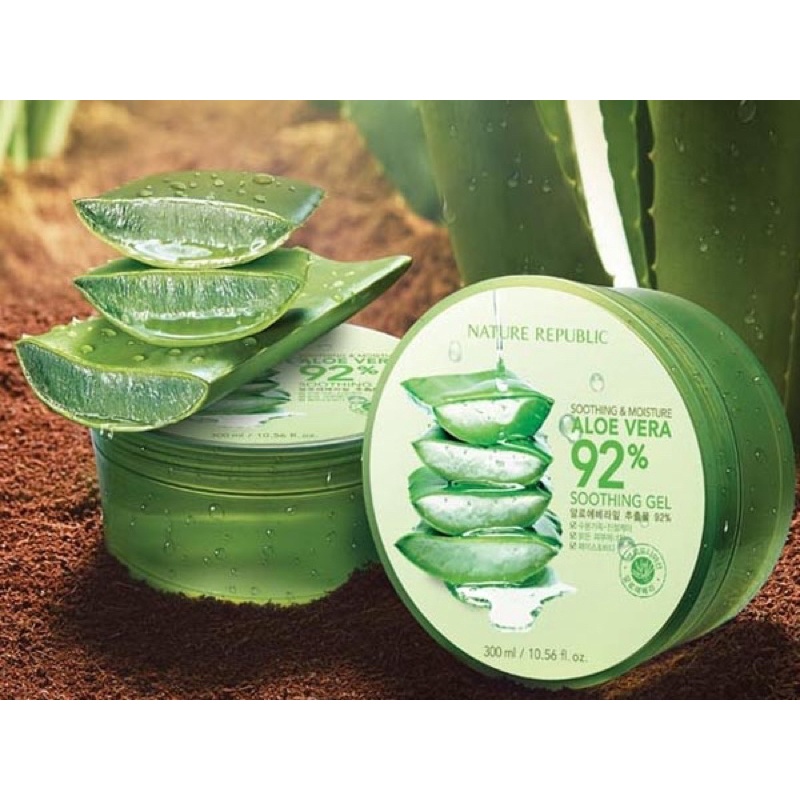 蘆薈保濕凝膠Nature Republic Pelembab 92% Aloe Vera Soothing Gel