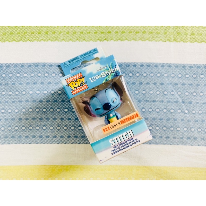 Funko pop 史迪奇 鑰匙圈 珍珠奶茶 stitch pocket 珍奶史迪奇 boxlunch 限定貼紙