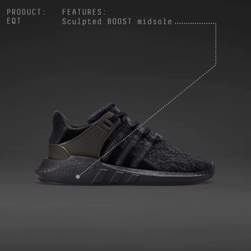 Adidas EQT 93/17 triple black 黑色星期五