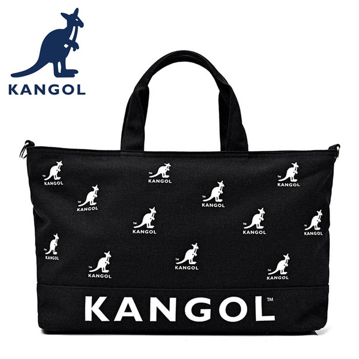 KANGOL 英國袋鼠 滿版LOGO托特包/側背包/手提包 60253006 帆布包 A4文件可