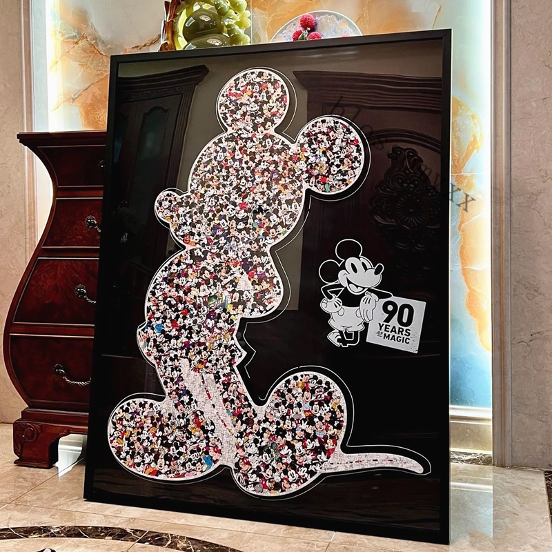 【簡佳宜居】免運  米奇拼圖945片迪士尼米老鼠進口正版帶上海會贏框業異形拼圖相框