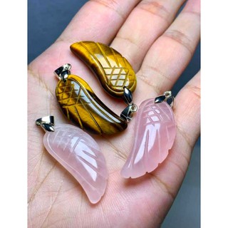 🪽天然粉晶天使羽翼招人緣正緣招貴人助事業柔和淨化護身 情人節母親節兒童節慶生日送禮 粉晶羽毛翅膀項鍊吊墜子鎖骨墜耳環耳墜
