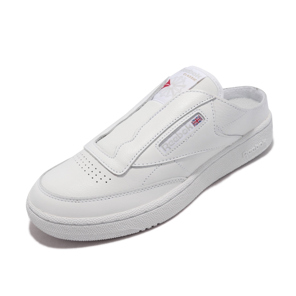 Reebok 穆勒鞋 Club C Laceless Mule 全白 小白鞋 皮革 女鞋 懶人鞋【ACS】 H01583