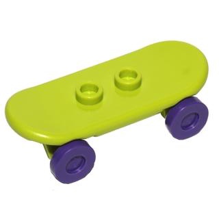 【小荳樂高】LEGO 萊姆綠色/深紫色輪子 滑板車 Skateboard 42511c04