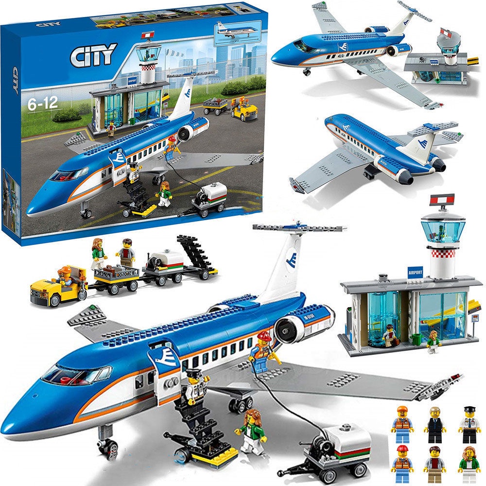 ☁✖兼容樂高60104機場航站樓絕版高難度大型拼裝積木玩具男飛機模型