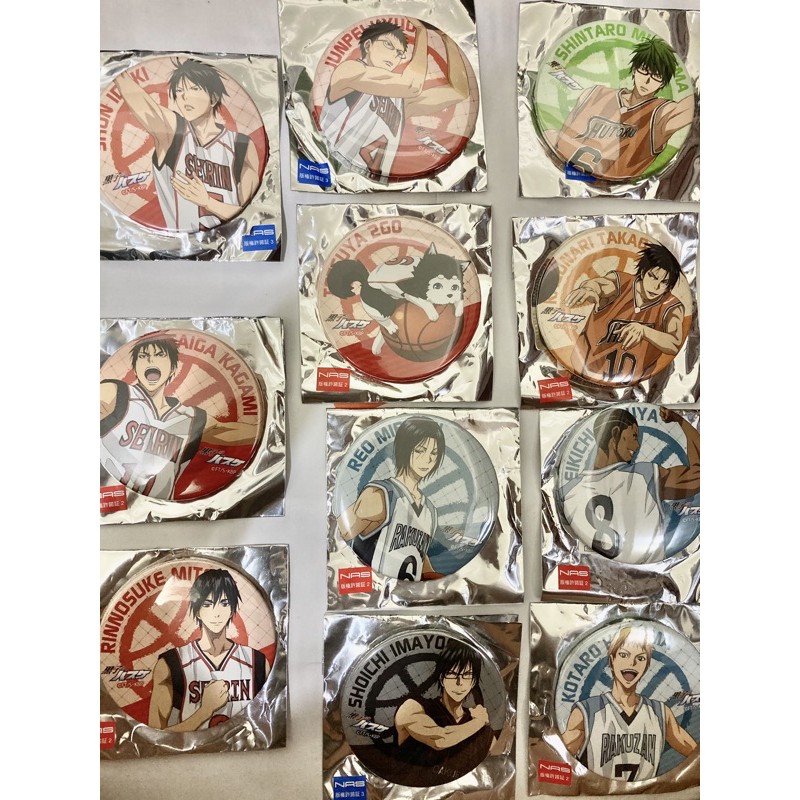 黑子的籃球影子籃球員徽章火神大我綠間真太郎二號日向順平實渕玲央根武谷永吉葉山小太郎 蝦皮購物