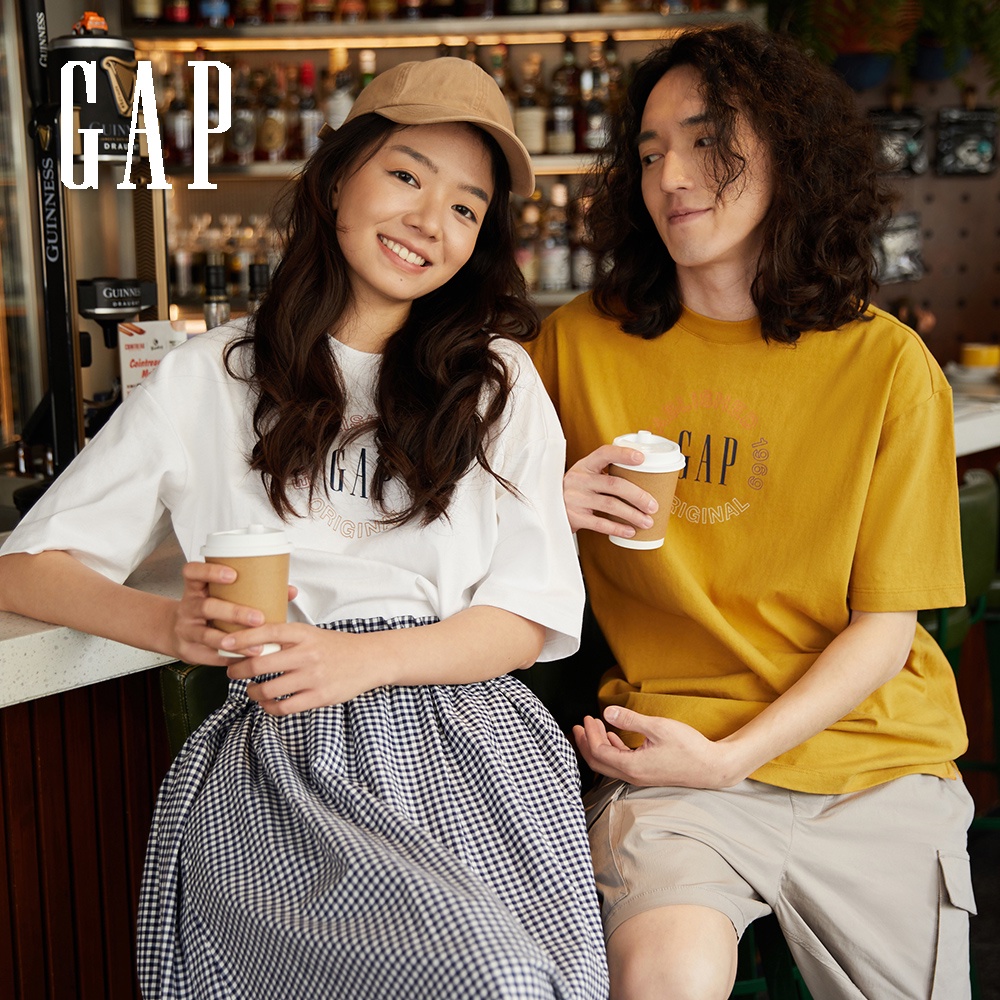 Gap 男女同款 Logo純棉短袖T恤 厚磅密織水洗棉系列-多色可選(809024)