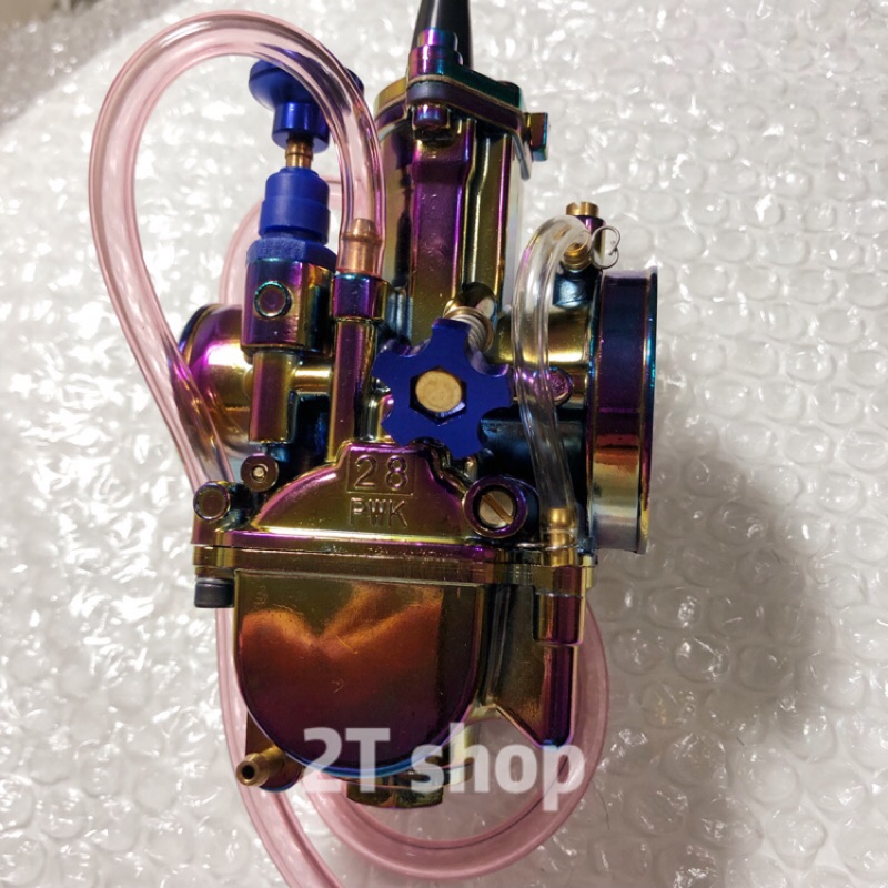 Pwk28半月型彩鈦化油全新付有修理包pwk28 化油器dio Rs Bws100 Jog90 野狼cuxi 勁戰 蝦皮購物
