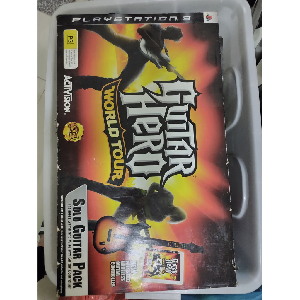 {二手自用品}吉他英雄 Guitar Hero 正版遊戲片+吉他 PS3專用 隨便賣 可自行購買PS3轉PS4接頭 免運