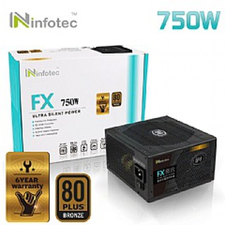 【鼎立資訊 】infotec FX極致系列 銅牌80Plus 超靜音電源供應器-750W