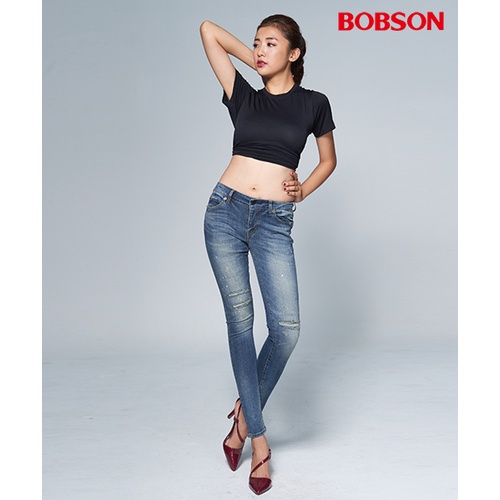 [BOBSON] 女款 1971 日本進口黑標 小直筒褲 牛仔褲（BSR006-WD）L