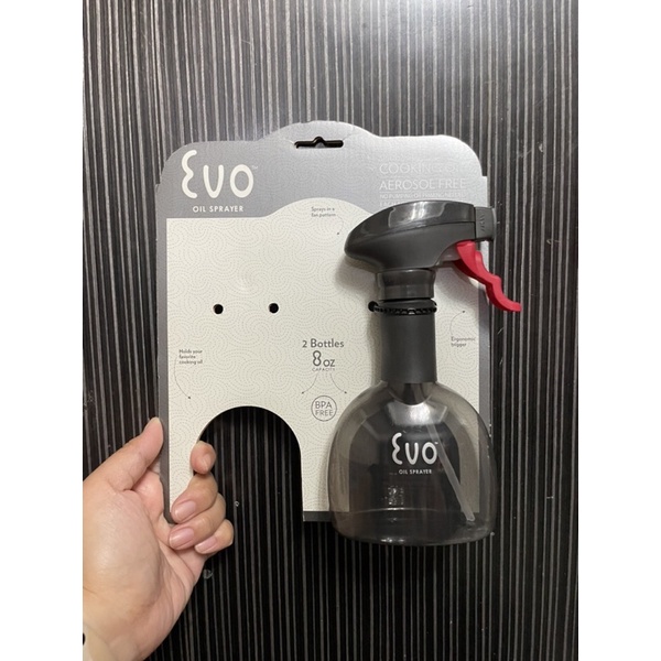 美國EVO塑膠噴油瓶240ml（灰色1入）