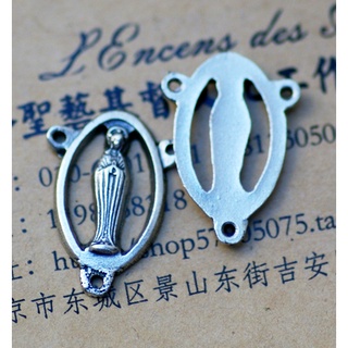 ❤as86❤聖物聖牌玫瑰經念珠十字架義大利進口鏤空露德聖母三角三通