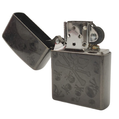 Zippo 28685 燃油式打火機 煤油打火機 打火機 黑冰骷髏(雙面) 【現貨】