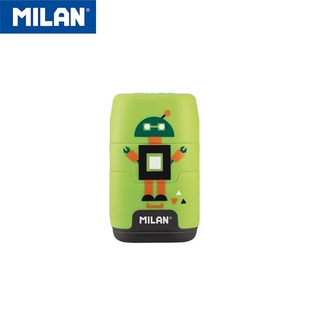 【MILAN】COMPACT橡皮擦+削筆器／快樂機器人(綠) TAAZE讀冊生活網路書店