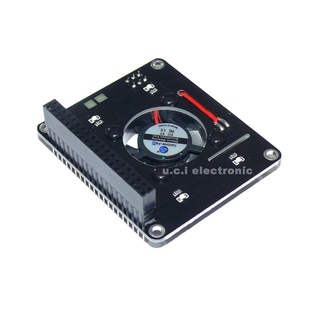 【UCI電子】(Z-1) Raspberry Pi樹莓派4代4B散熱單風扇藍色LED 不佔用GPIO擴展板LED燈光