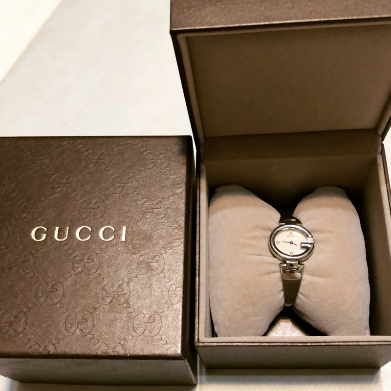 「二手正品」Gucci 女錶 象牙白錶面腕錶 附盒子 免運