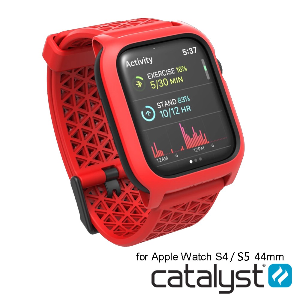 Apple Watch S6 / S5 /S4/SE(44mm) CATALYST ★ 耐衝擊防摔保護殼(含錶帶)-紅色